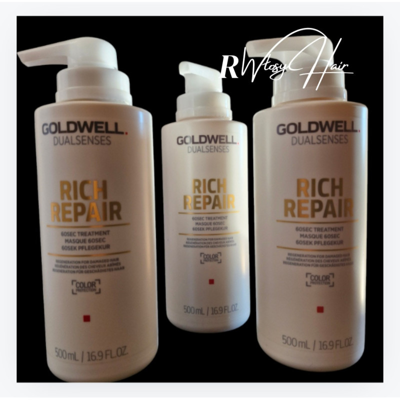 Goldwell Rich Repair Odżywka – Kuracja Odbudowująca 60 Sekund 500ml – Regeneracja i Nawilżenie Włosów