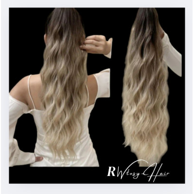 Kitka ombre 60 cm – Popielaty blond z brązem
