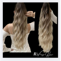 Kitka ombre 60 cm – Popielaty blond z brązem