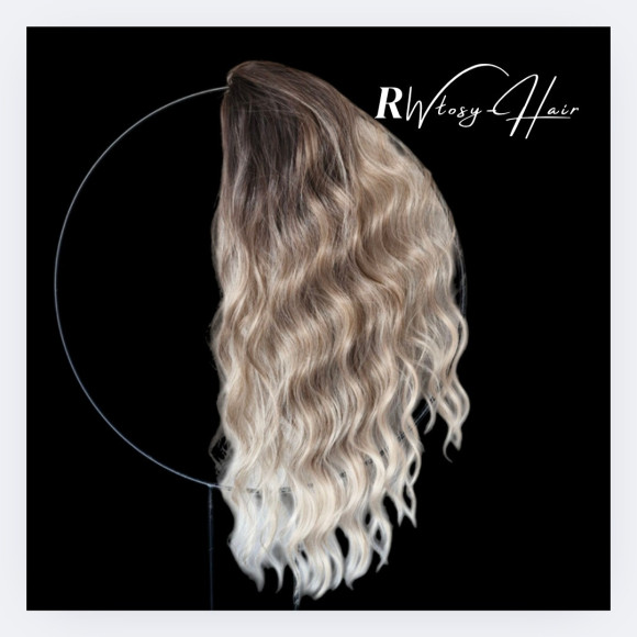 Kitka ombre 60 cm – Popielaty blond z brązem