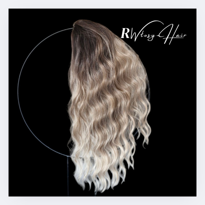 Kitka ombre 60 cm – Popielaty blond z brązem